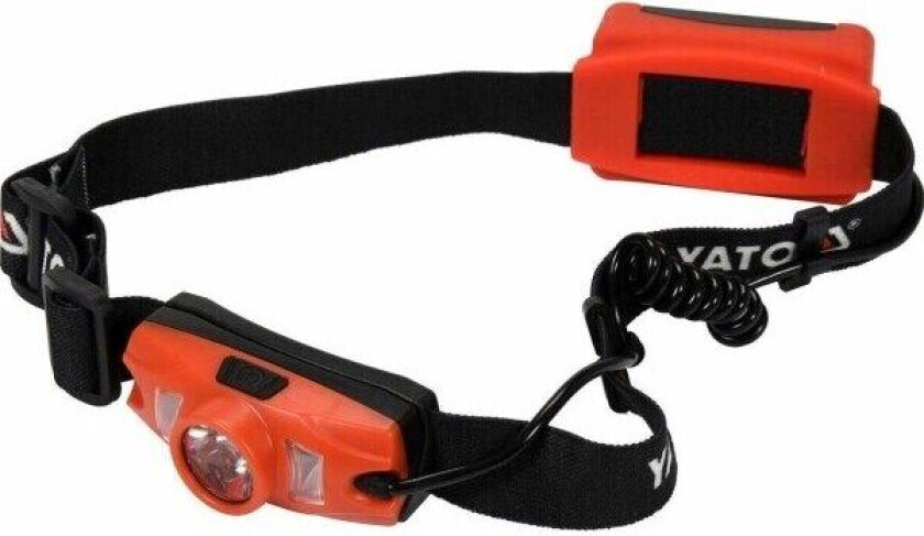 Yato YT-08595, Hodebåndslommelykt, Sort, Rød, ABS syntetisk, Gummi, IP44, LED, 1 lamper