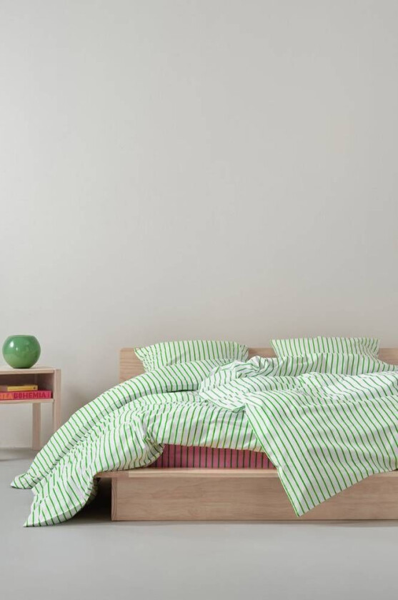 SIMA sengesett økologisk Hvit/gressgrønn