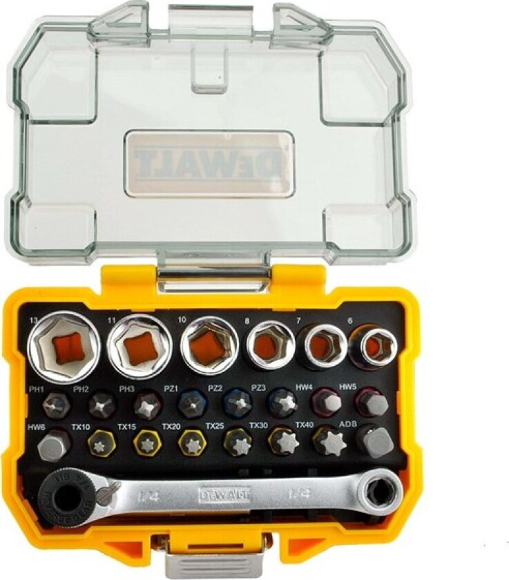 1/4-Inch Socket and Screwdriver Set DT71516 24 pcs