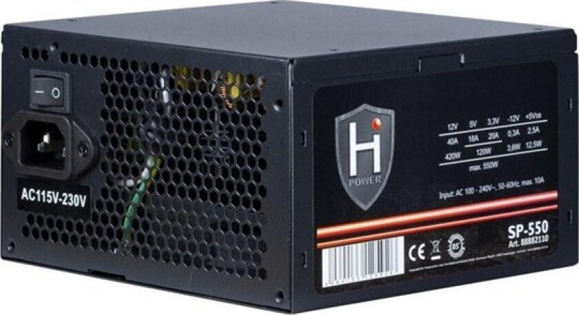 HiPower SP-550 Strømforsyning (PSU) - 550 Watt - 120 mm - 80 Plus