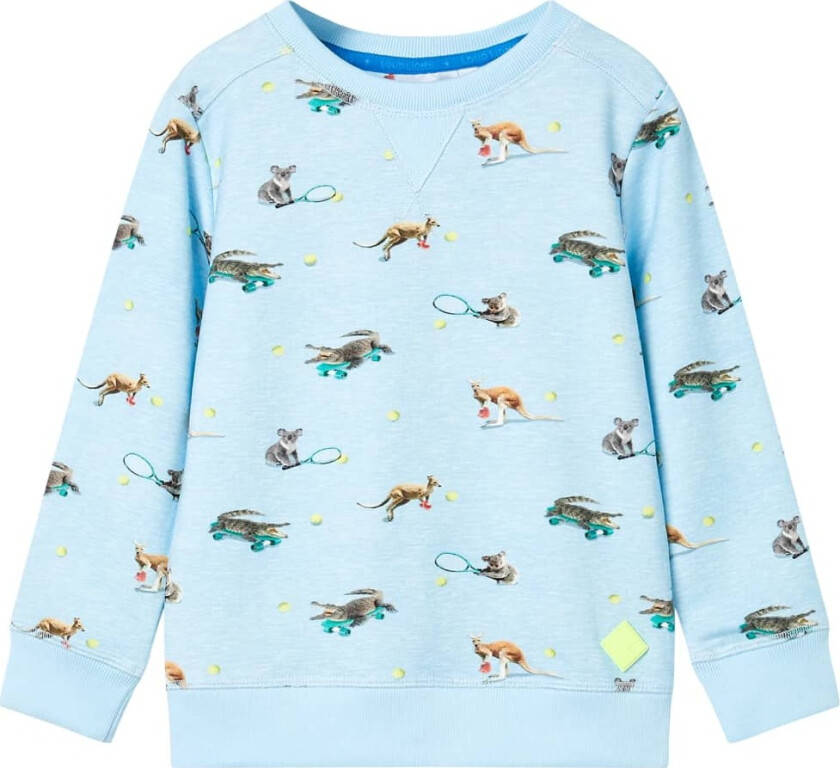 Barnegenser lyseblå melert 128