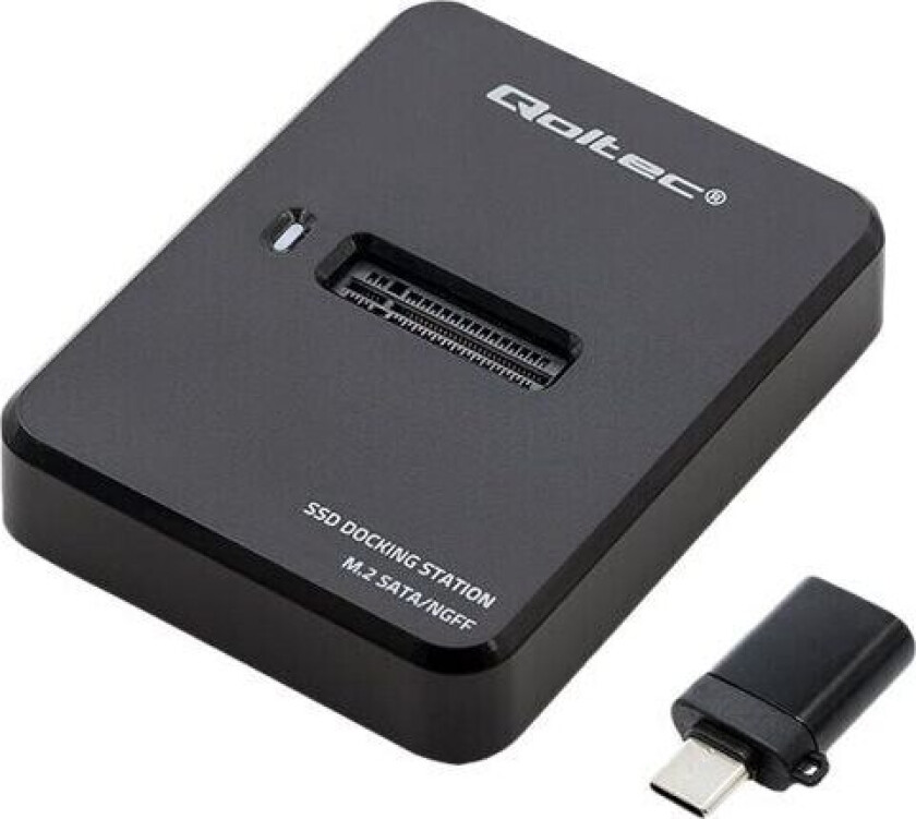Qoltec - SSD-dokkestasjon - brønner: 1 - M.2 - M.2 Card (SATA) - USB 3.1 (Gen 1) - svart