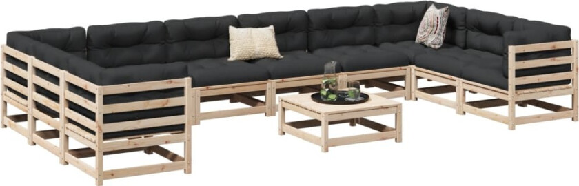 Hagesofasett 11 deler heltre furu