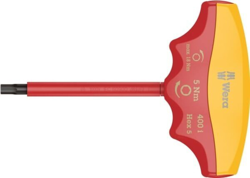 400 i Hex, Momentnøkkel (slipper), Mekanisk, 1/2", 5 - 5 Nm, Rød, Gult, 15,5 cm