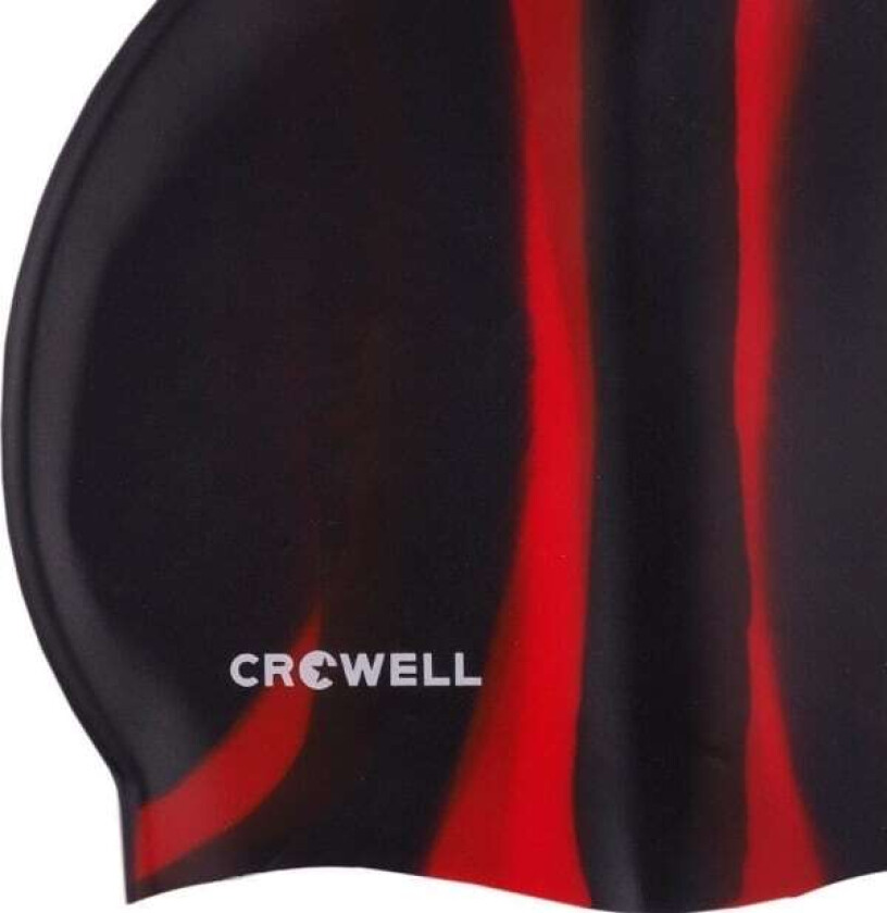 Crowell Crowell Multi Flame badehette i silikon, svart og rød, farge 02
