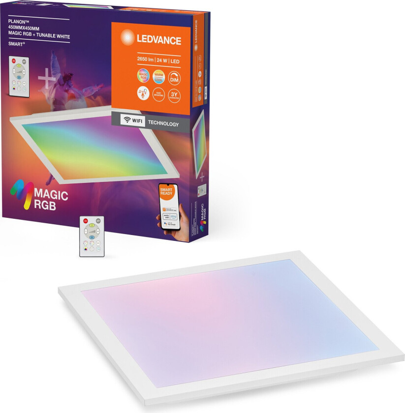 - SMART+ Planon Magic - 2400lm, 24W, WiFi, RGB+827-865, 450x450mm