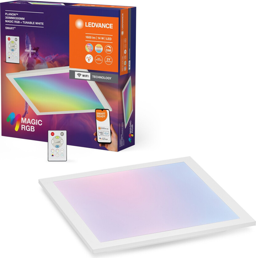 - SMART+ Planon Magic 1600lm 14W/RGB+827-865 300X300mm WiFi
