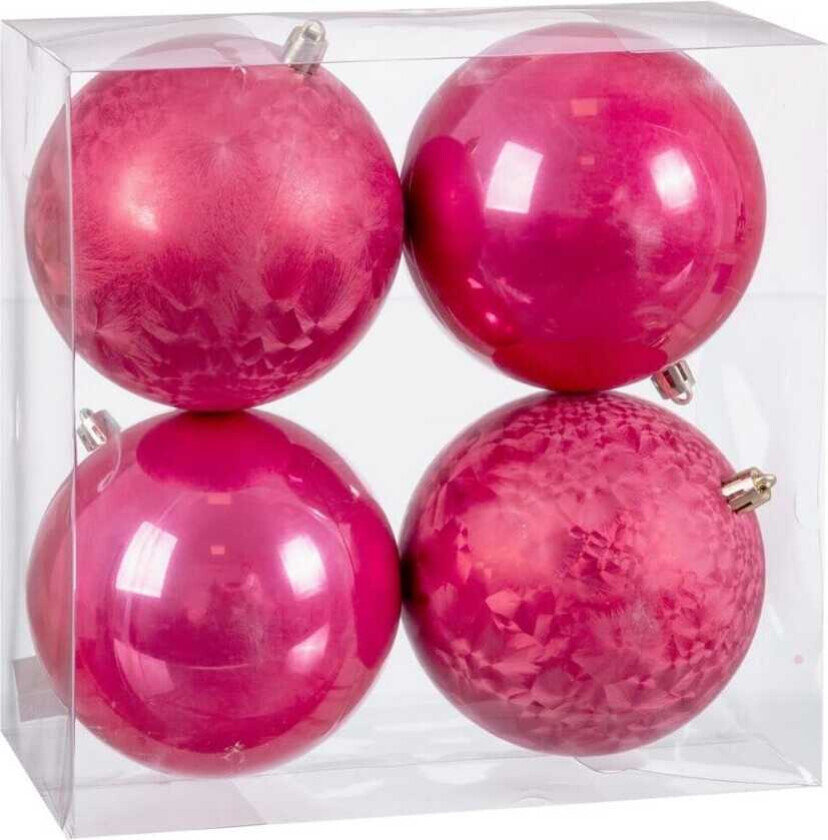 Juletrekuler Jordbærplast 10 x 10 x 10 cm (4 antall)