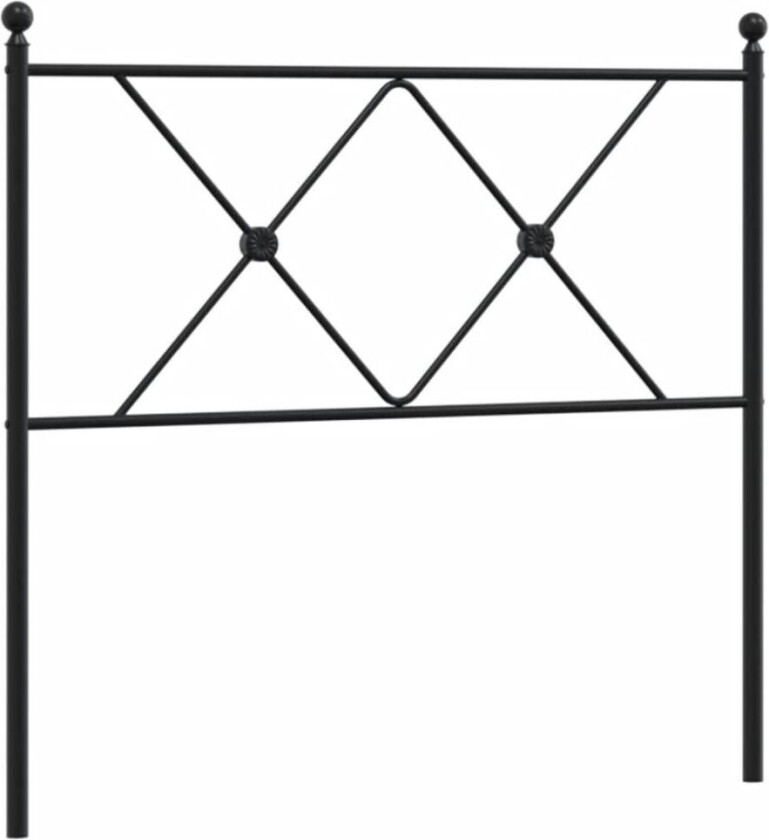 Sengegavl i metall svart 90 cm