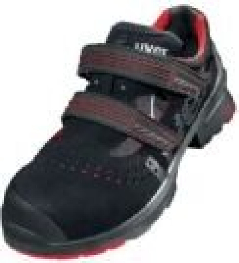 Uvex 85362, Unisex, Voksen, Vernesandaler, Sort, Rød, ESD, P, S1, SRC, Hekte og malje