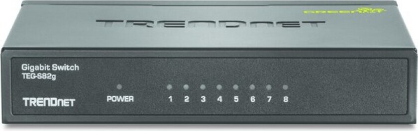 TEG S82g 8-Port Gigabit GREENnet Switch - Switch - 8 x 10/100/1000 - stasjonær - TAA-samsvar