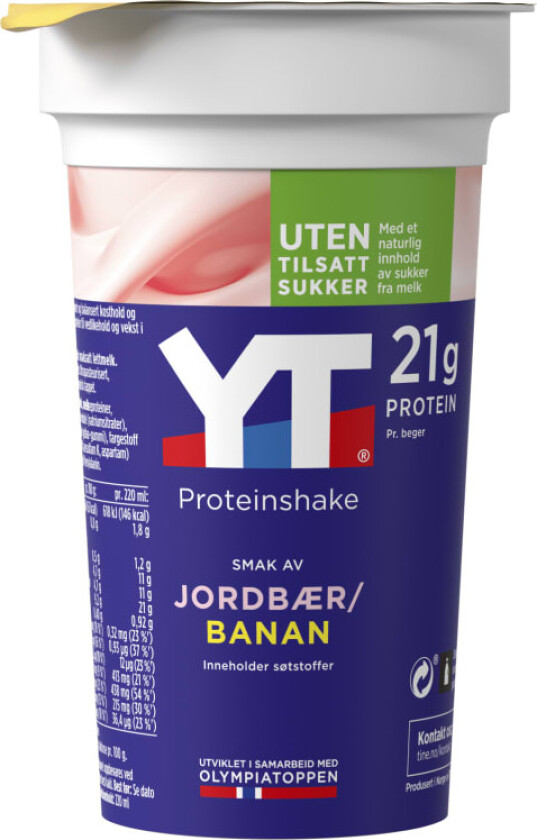Yt Proteinshake Banan/Jordbær 220ml