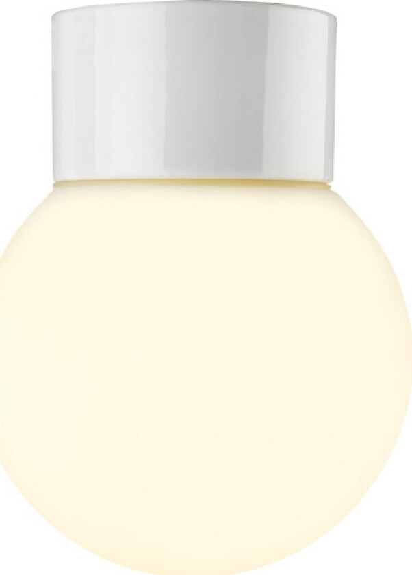 Tak- og vegglampe Classic Glob hvit, 150 matt opal LED 8W 3000K
