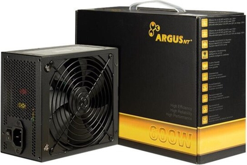 Argus GPS-600 Strømforsyning (PSU) - 600 Watt - 140 mm - 80 Plus Gold sertifisert