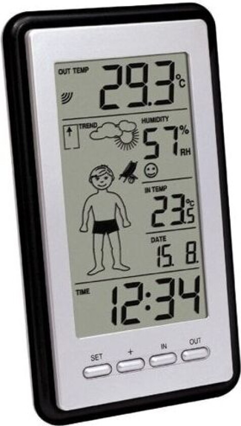 Technoline WS 9632 IT, Sort, Utendørs Barometer, Termometer, Termometer, 100 m, Batteri