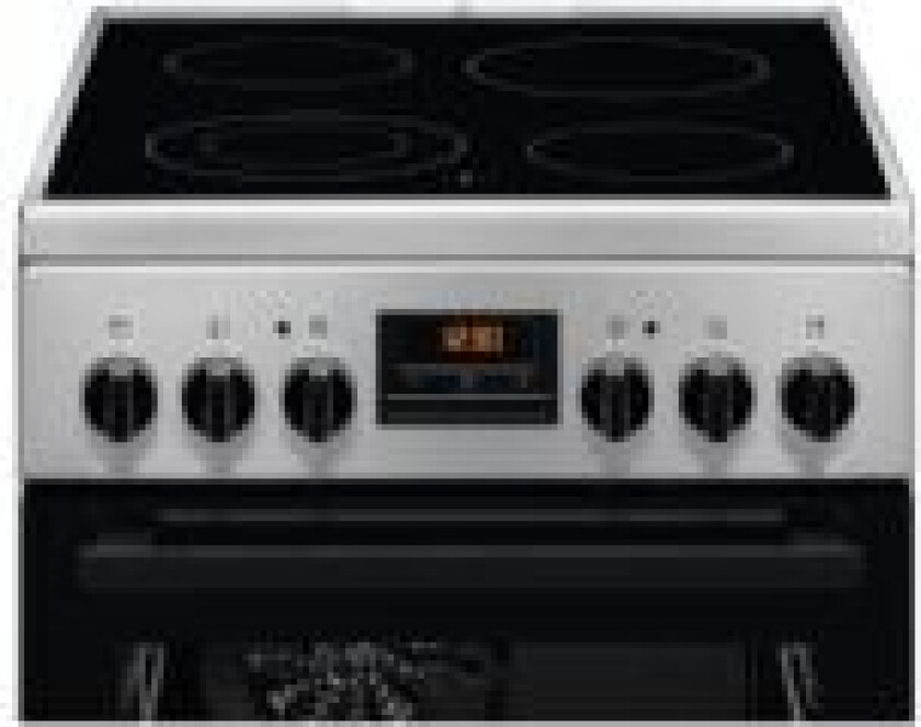 943 005 310, Frittstående komfyr, Sort, Rustfritt stål, Rotasjon, Keramisk, 4 zone(s), 1200 W