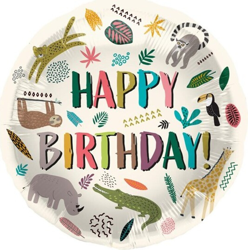 Foil balloon Wild Animals 45cm
