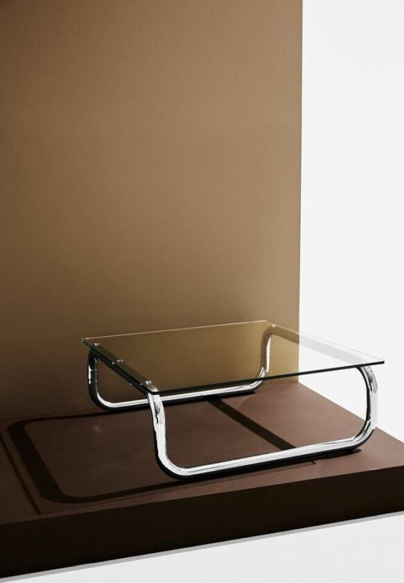 Lulu sofabord i glass og krom 80x80 cm Transparent