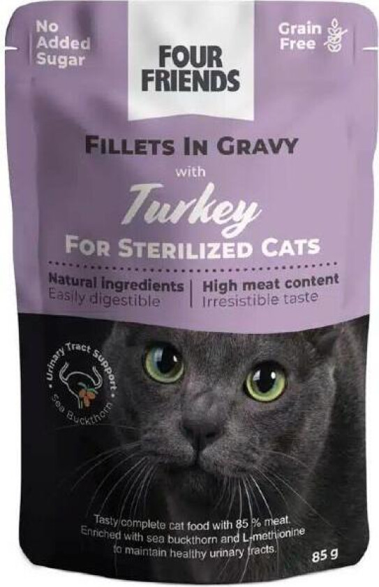 Four Friends Cat Sterilized Turky in Gravy 85 g