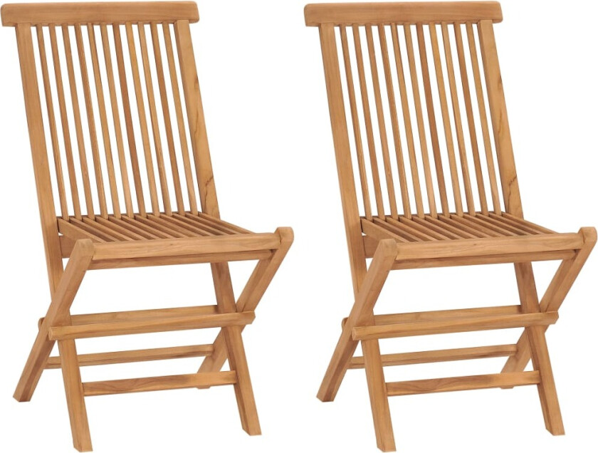 Klappstoler 2 stk heltre teak