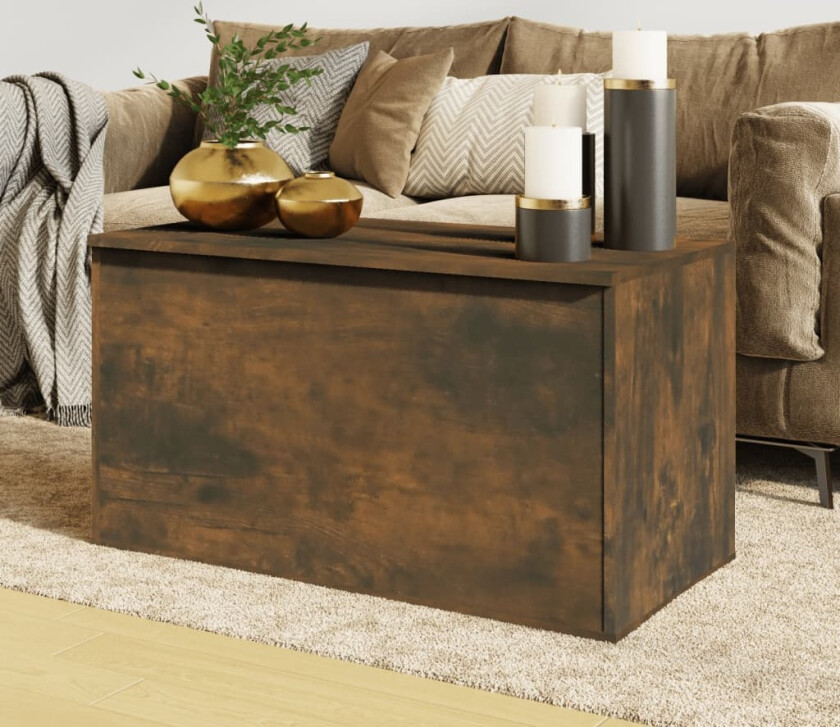 Bilde av Oppbevaringskiste røkt eik 84x42x46 cm konstruert tre