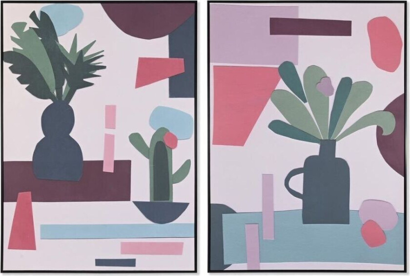 Maleri DKD Home Decor 103 x 4,3 x 143 cm Vase Skandinavisk (2 kvanta)