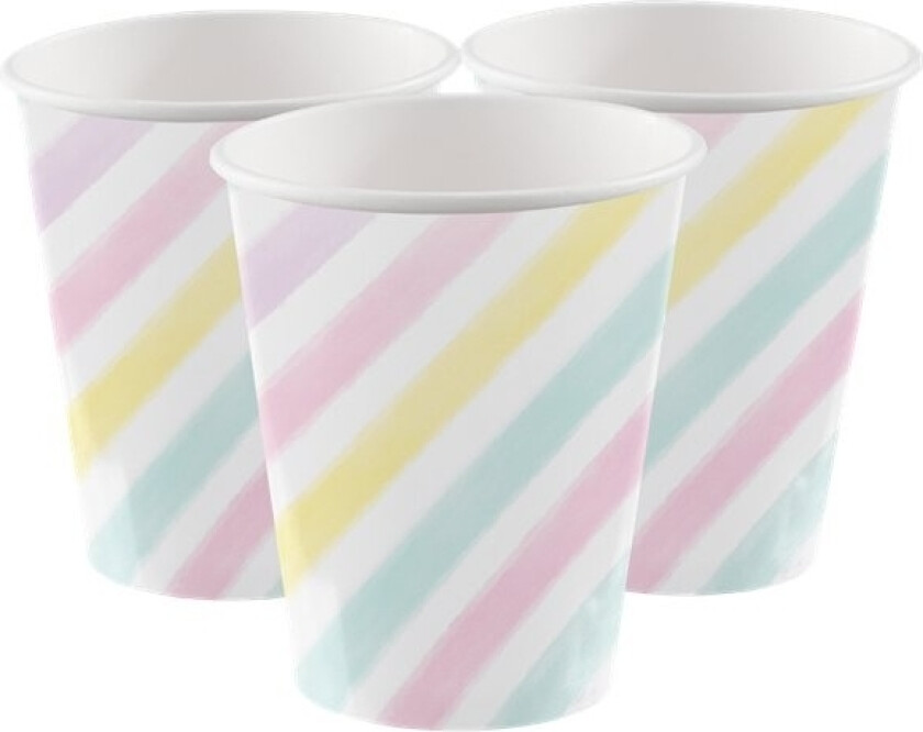 Regnbue pappkopper 8 stk