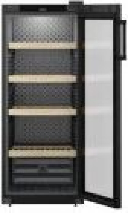 WPbl 4601, Termoelektrisk Vinkjøler, Frittstående, 16 flasker, F, Innebygd lys, Sort