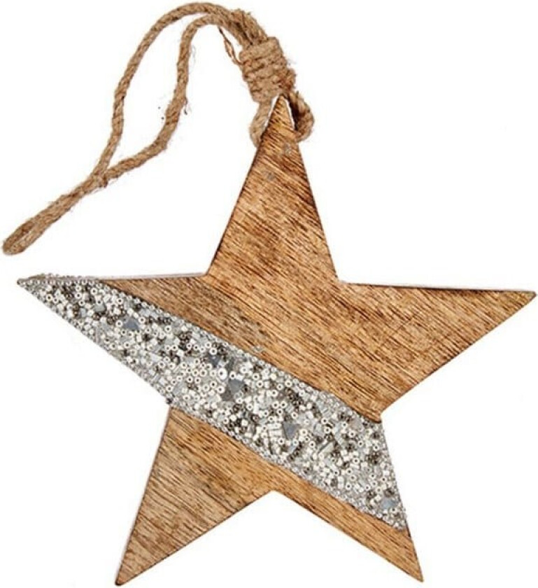 Juletrekule Stjerne 17 x 2,5 x 34 cm Sølv Tre