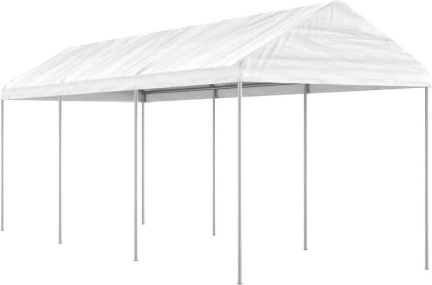 Paviljong med tak hvit 6,69x2,28x2,69 m polyetylen