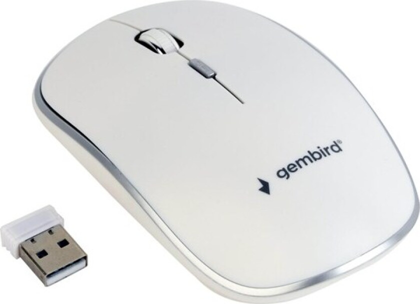 MUSW-4B-01-W - mouse - 2.4 GHz - white - Mus - Optisk - 4 - Hvit