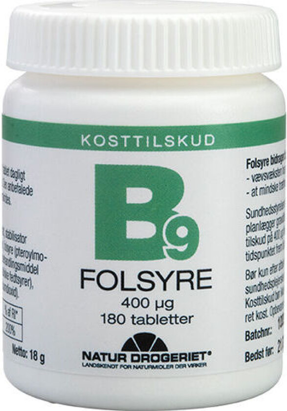 Natur-Drogeriet Super Folsyre (økonomikjøp) - 180 Tabletter