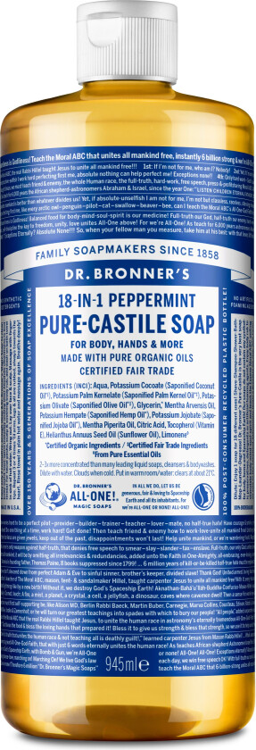 Dr. Bronner's - Pure Castile Liquid Soap Peppermint 945 ml