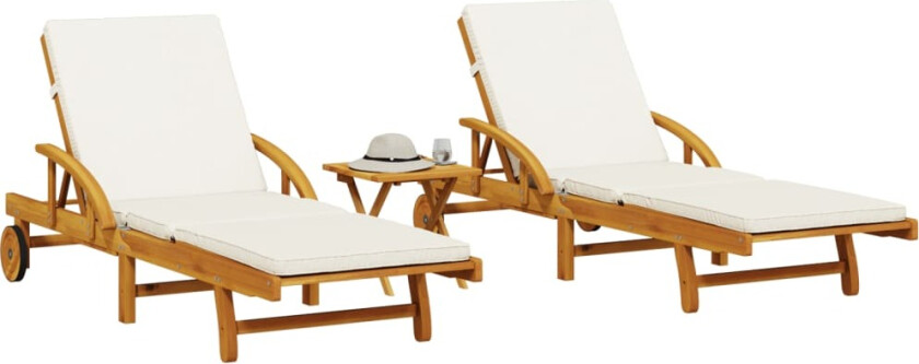 Solsenger 2 stk med bord heltre akasie