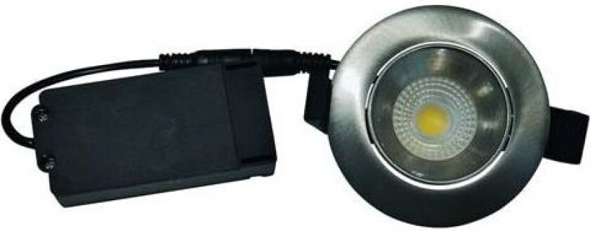 Velia Low Profile downlight, 5W/3000K, LED, børstet alu