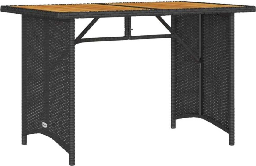 Hagebord med treplate svart 110x68x70 cm polyrotting