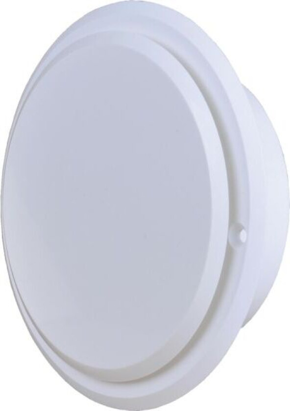 02203 Tallerkenventil hvit, rund med karm 127 mm