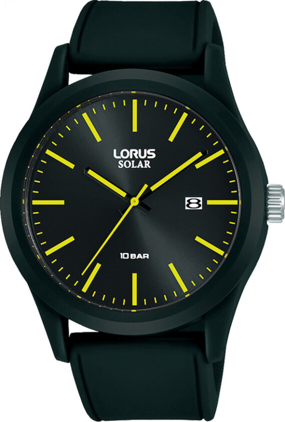 Mens Solar RX301AX9 - Kvarts - Sort - Unisex - Silikon - Mineral