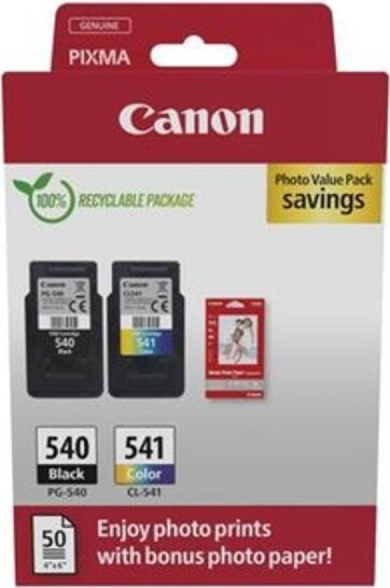 Multipack PG-540 & CL-541 + 50 ark fotopapir