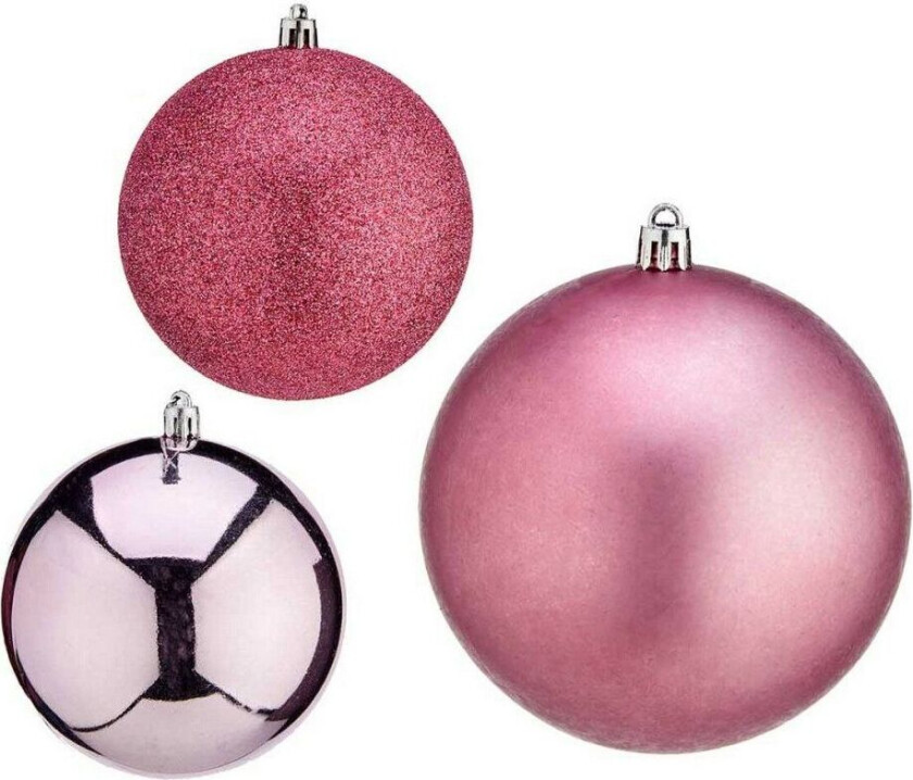 Juletrekule à 10 cm 6 antall Rosa Plast