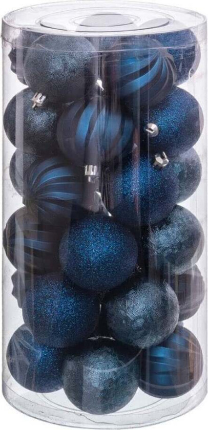 Juletrekuler Blå plast 6 x 6 x 6 cm (30 tall)