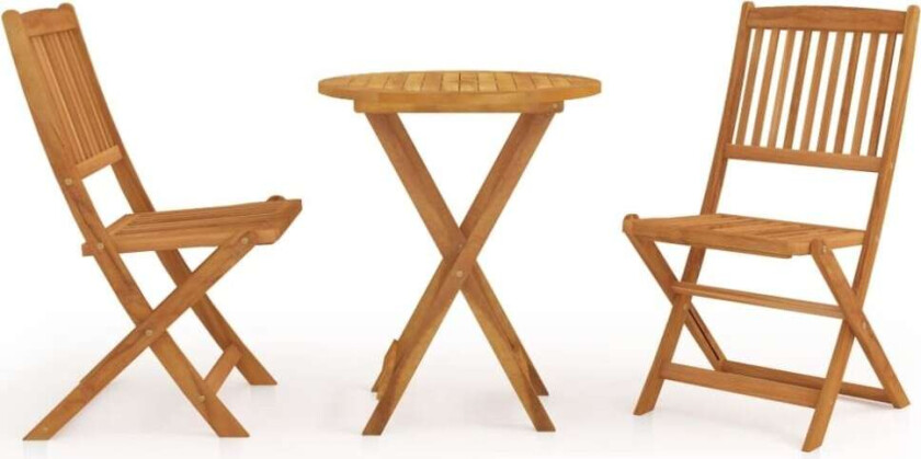 Utendørs sammenleggbar spisestue 3 deler heltre akasie
