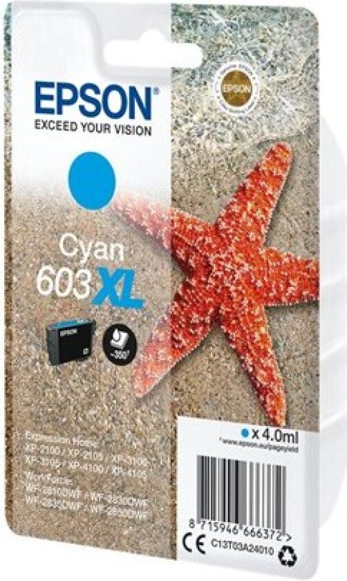 603XL - XL - cyan - original - ink cartridge - Blekkpatron Blå