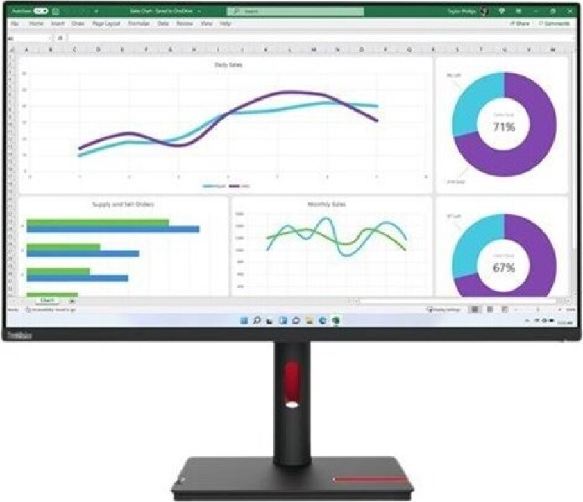 31.5" Lenovo ThinkVision T32p-30 - 4 ms - Skjerm
