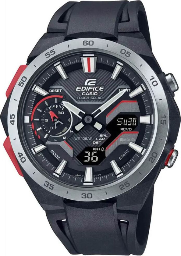 Edifice ECB-2200P-1AEF - Anadigi - Sort - Herreklokker - Resin - Mineral