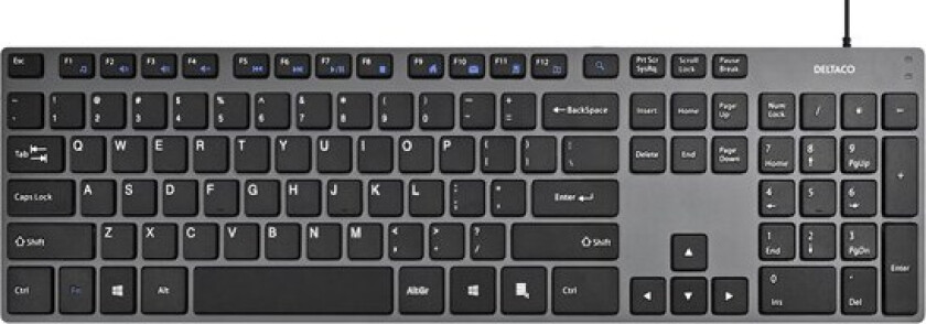Wired slim office keyboard low-profile aluminum - US English