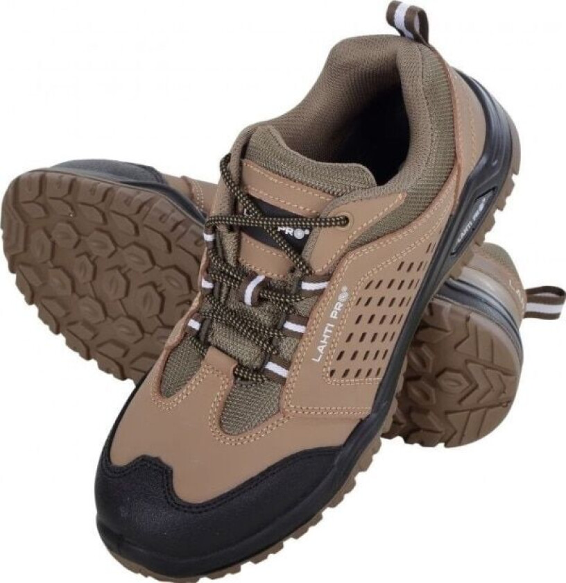 Lahti Pro NUBUCK SHOES WITH BEIGE-BLACK HOLES, S1 SRA, "39", CE, LAHTI