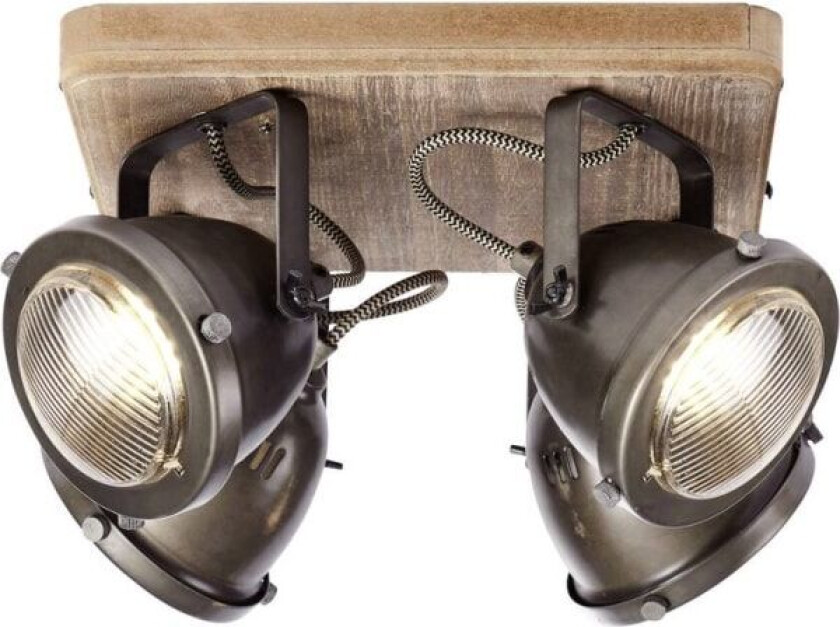 Carmen Wood 72035/84 Loft-spotlights LED (RGB) GU10 100 W Træ, Rustfrit stål (børstet)