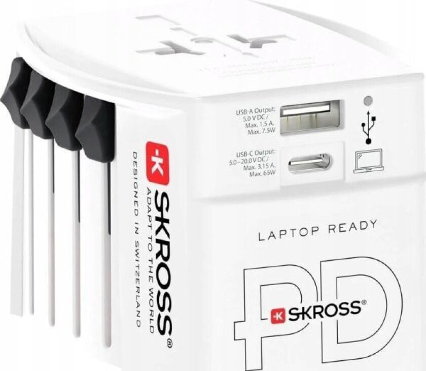 SKROSS World Adapter MUV USB AC65PD 1xUSB-C PD + 1xUSB-A 65W