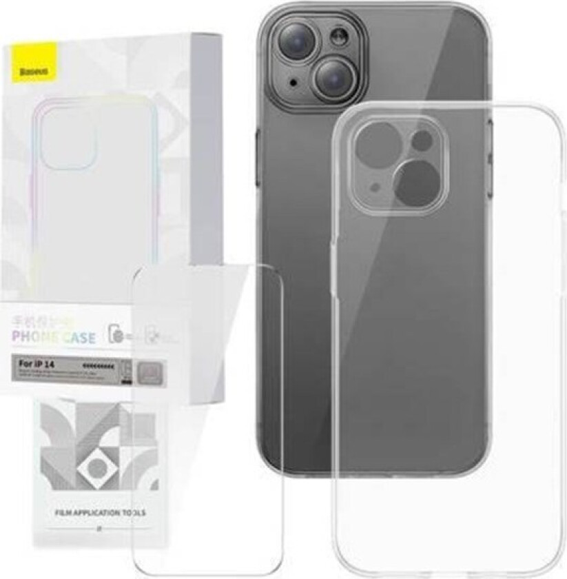 Transparent Case and Tempered Glass set Corning for iPhone 14